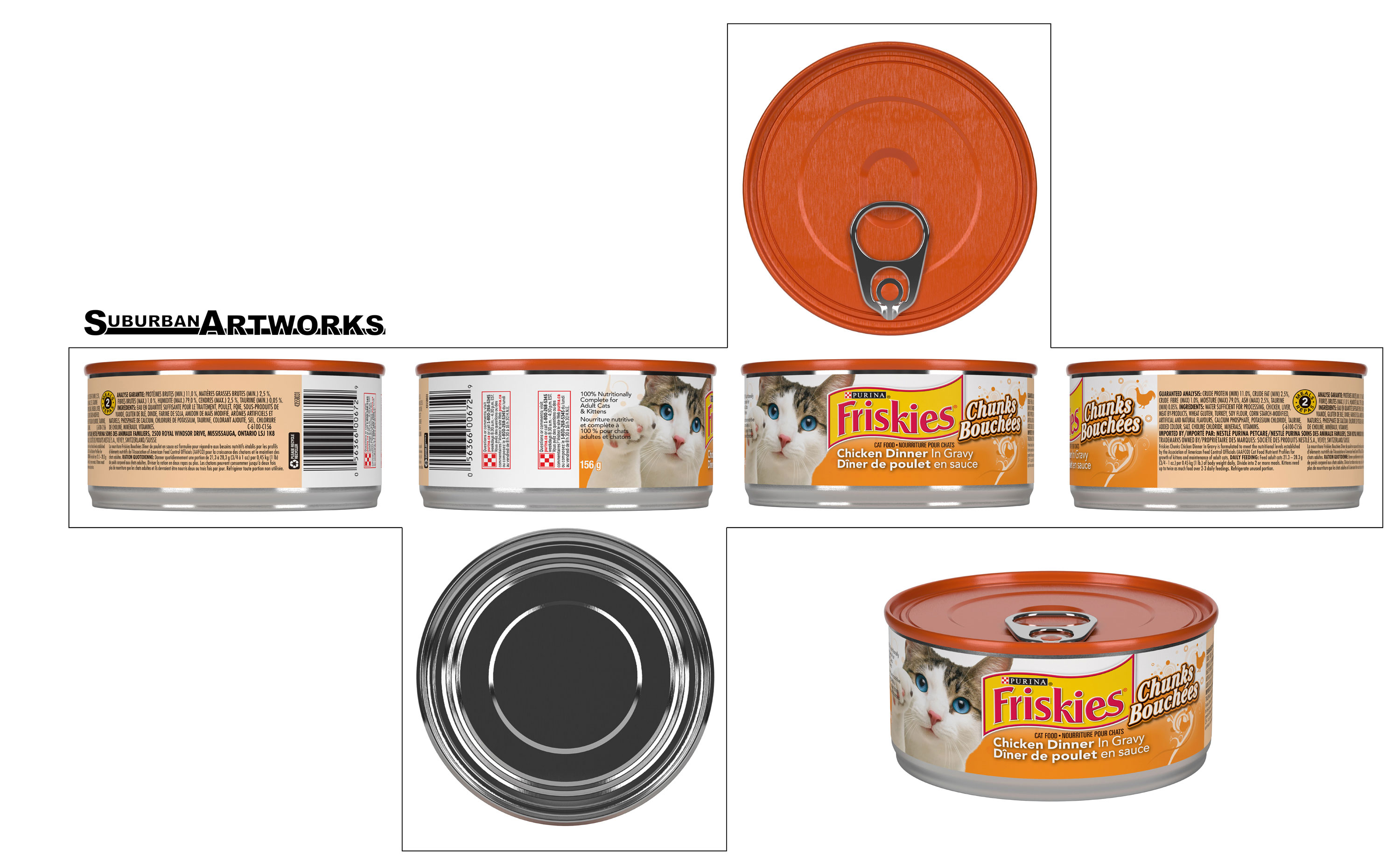 3d cpg rendering of a can of catfood
