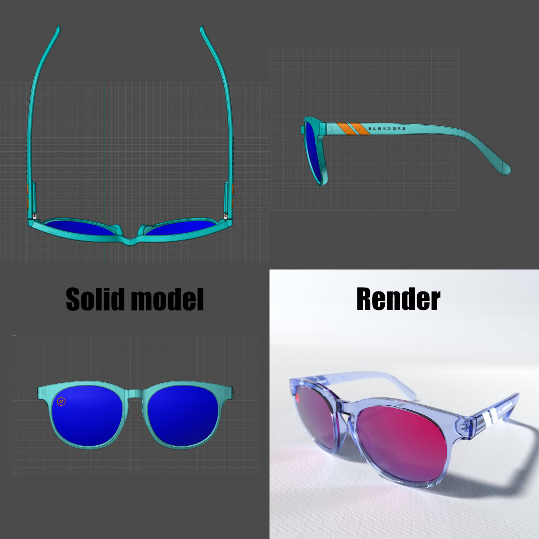3d model of sunglasses and rendering