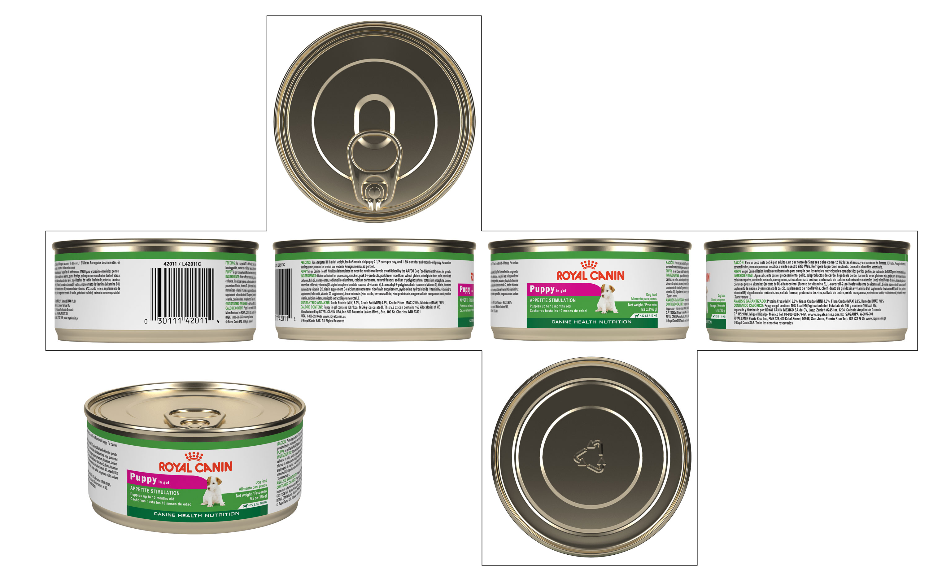 3d product rendering of a can of catfood 